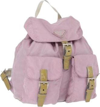 Prada Pre-owned Backpacks, female, Pink, Size: ONE SIZE Pre-owned Vintage Nylon Backpack
