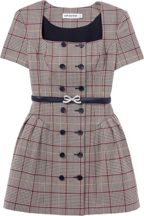 Self Portrait Abito corto a quadri - Toni neutri