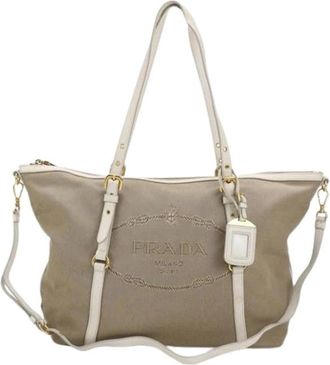 Prada Pre-owned Vintage Tote Bag - Dames - Vintage Shopper - Beige - ONE Size - Vintage