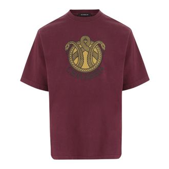 Willy Chavarria T-shirt in Cotone con Cresta di Serpente - - Tops - Uomo - Rosso - L