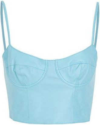 8 by YOOX LEATHER BODYCON CROP TOP