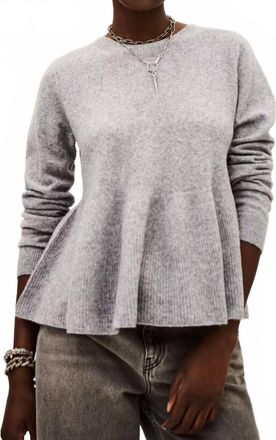 BA&SH Salama Peplum Pullover In Grischine