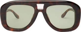 DEZI Pusha 55mm Shield Sunglasses in Fiery Tortoise /Yellow at Nordstrom