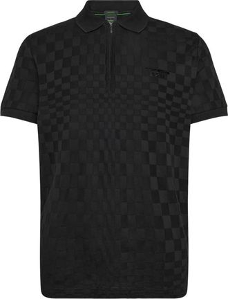 HUGO BOSS Polo in Cotone a Quadri - - Tops - Uomo - Nero - M