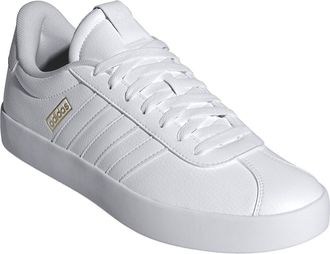 adidas VL Court 3.0 Sneaker in White/White/Gold Metallic at Nordstrom Rack, Size 10
