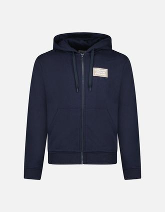 Burberry Womens Burberry Keira Logo Hoodie Zip Sweatshirt Navy - Size: 10/8