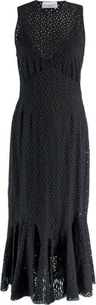 Raey Black Broidery Anglaise Sleeveless Midi Dress Size S