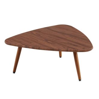 Oviala Mesa de centro triangular en MDF de madera oscura