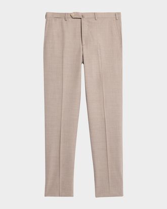 Isaia Men & apos;s Wool Flat Front Pants