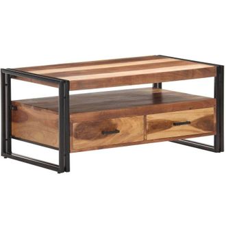 vidaXL Mesa De Centro De Madera Maciza De Acacia 100x55x45 Cm Vidaxl