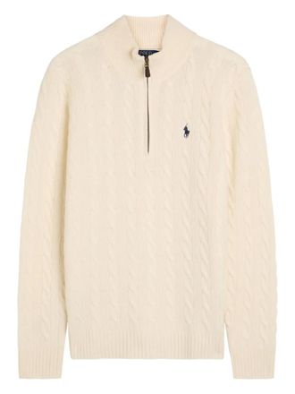 Polo Ralph Lauren cable-knit half-zip sweater - Neutrals