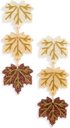 Leith Leaf Drop Earrings in Tan Multi- Gold at Nordstrom Rack