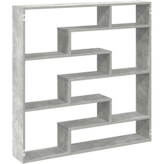 vidaXL Wall Cube Shelf 7 Compartments Concrete Grey Engineered Wood Vidaxl