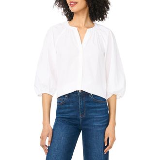 Vince Camuto Raglan Puff Sleeve Top in Ultra White at Nordstrom, Size X-Small
