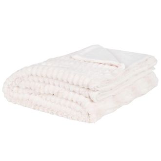 Maisons du monde Manta de piel sint&eacute;tica blanca 150x200 cm