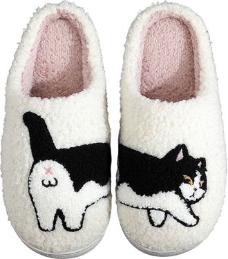 Generic Feelcrag Cat Slippers Women Retro Smile Slippers Slippers Women Size 4 Slip On House Shoes Indoor Outdoor Womens Shoes Ladies Fluffy Memory Foam Slip 