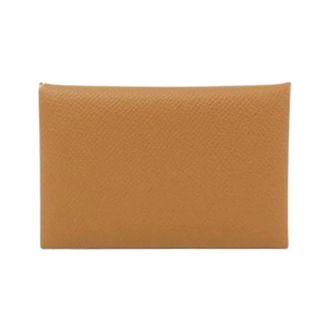 Herm&egrave;s Pre-owned Card Case - Dames - Pre-owned - Bruin - Maat: ONE Size Leer