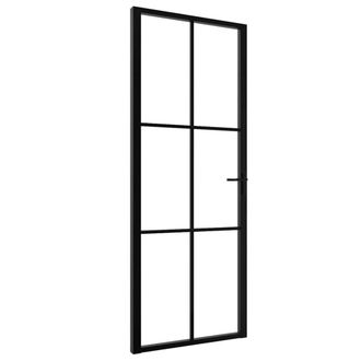 Berkfield Home Interior Door ESG Glass & Aluminium 76x201.5 cm Black