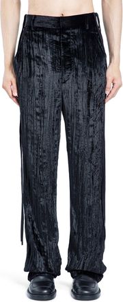 Ann Demeulemeester Leon Trousers in Froiss&eacute; Velvet