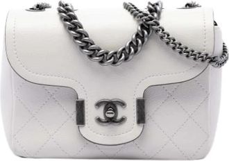 Chanel Pre-owned Vintage Flap Bag - Dames - Vintage Schoudertas - Wit - ONE Size - Leer - Vintage