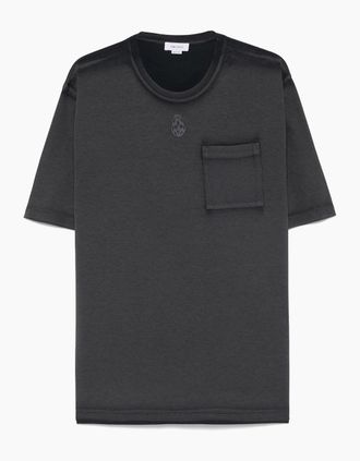 Alexander McQueen Alexander Mcqueen Mens Oversized Jersey T-Shirt Washed Black - Size: 34