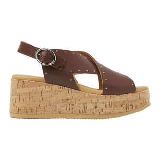 VIA VAI Sissel Elaine Sandalen - Dames - Sleehakken - Bruin - 40 EU - Leer - Schoenen