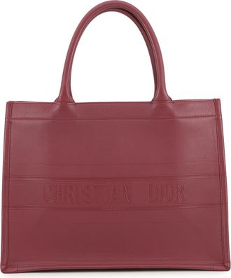 Dior Wine Leather Handbag Tote Bag (Pre-Owned)