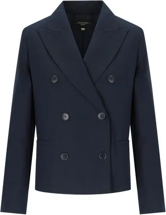 Weekend by Max Mara Tappeto Blue Double Breasted Blazer