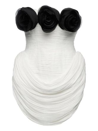Ana Radu rose-embellishment maxi dress - women - Polyester - L - White