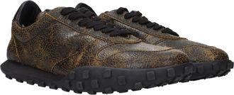 Jil Sander Aged Leather Sneakers - Black
