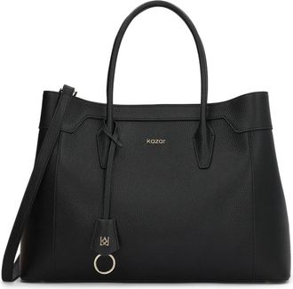 Kazar Zwarte leren handtas met elegante afwerking - Dames - Handtassen - Zwart - ONE Size - Leer - Tassen