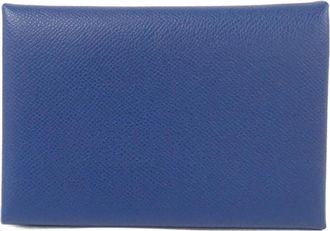 Herm&egrave;s Deep Blue Coin Purse/Coin Case (Pre-Owned)