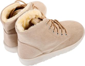 Yardwe Warm Cotton Boots for Women Short Tube Lace-up Non-skid Boots for Winter Snow Walking Stylish Winter Cotton Shoes