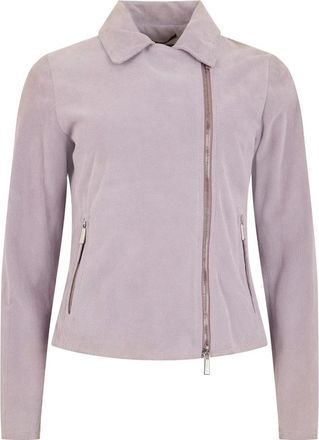 Moorer Zip Jacket - Dames - Zomerjassen - Paars - S - Leer - Jassen