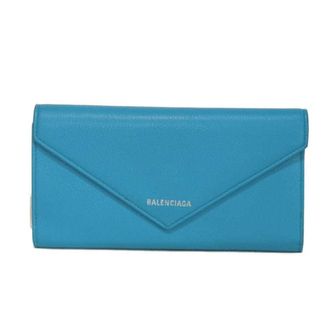 Balenciaga Blue Leather Long Wallet (Bi-Fold) (Pre-Owned)