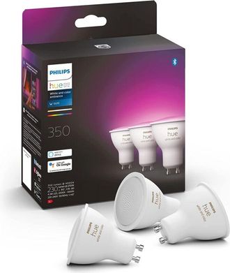 Philips Hue White and Color Ambiance, Faretto led Smart GU10, Luce Bianca e Colorata, 350lm, Compatibile con Bluetooth, controllo vocale con Alexa