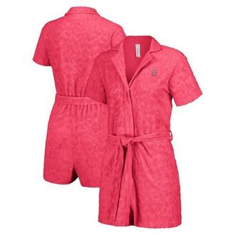Lusso Womens Lusso Pink St. Louis Cardinals Trixie Cheetah Romper in Red at Nordstrom, Size Xx-Large