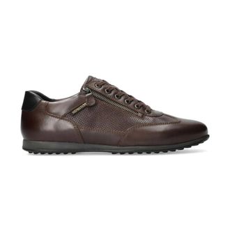 Mephisto Bruine veter-zip sneaker voor heren - Heren - Sneakers - Bruin - 47 EU - Schoenen