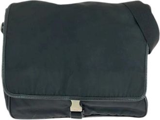 Prada Pre-owned Cross Body Bags, female, Black, Size: ONE SIZE Pre-owned Nylon Cross Body Bag