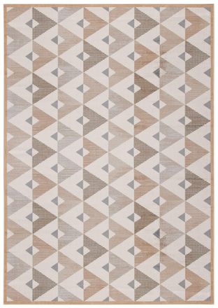 Safavieh Alfombra transicional de viscosa beige/gris, 122 x 183 cm