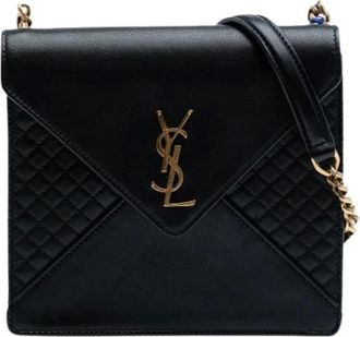 Saint Laurent Pre-owned Cross Body Bags, female, Black, Size: ONE SIZE Pre-owned Leather Shoulder Bag