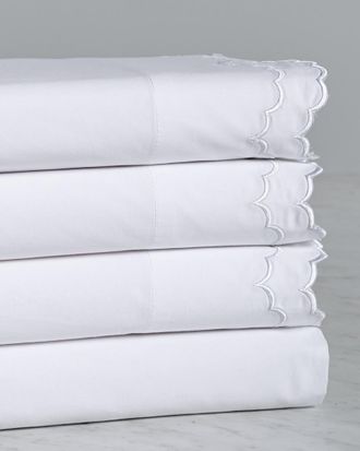 Melange Home 300 Thread Count Double Scalloped Embroidered Sheet Set