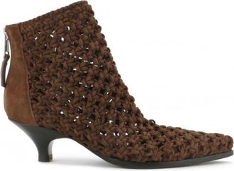 Elena Iachi E4168-C Su&egrave;de Enkellaars - Dames - Laarzen met Hak - Bruin - 36 EU - Su&egrave;de - Schoenen