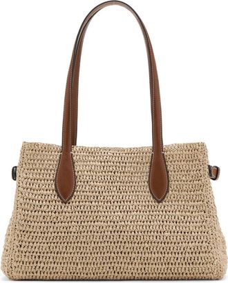 Mango Natural Fiber City Shoulder Bag in Leather at Nordstrom
