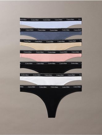 Calvin Klein Calvin Klein Womens Icon Logo 7-Pack Thong - Multi - XL