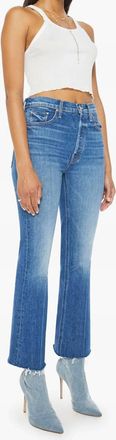 Mother Tripper Ankle Fray Hem Jeans In Its A Small World