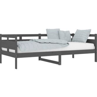 vidaXL Day Bed without Mattress Grey Solid Wood Pine 90x200 cm Vidaxl