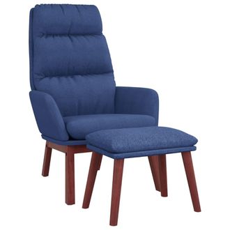 Nova Sill&oacute;n De Relax Con Reposapi&eacute;s Tela Azul Vidaxl