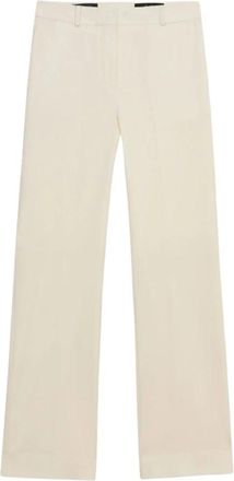 Brooks Brothers Straight Wool Blend Broeken - Dames - Straight fit broeken - Beige - M - Wol - Broeken