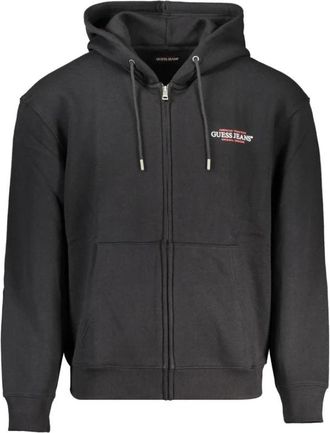 Guess Hooded Sweatshirt met Rits - Heren - Vesten met rits - Zwart - 2XL - Katoen - Hoodies & sweatvesten